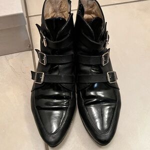 Jimmy Choo Size 36 booties leather and patent leather (black)